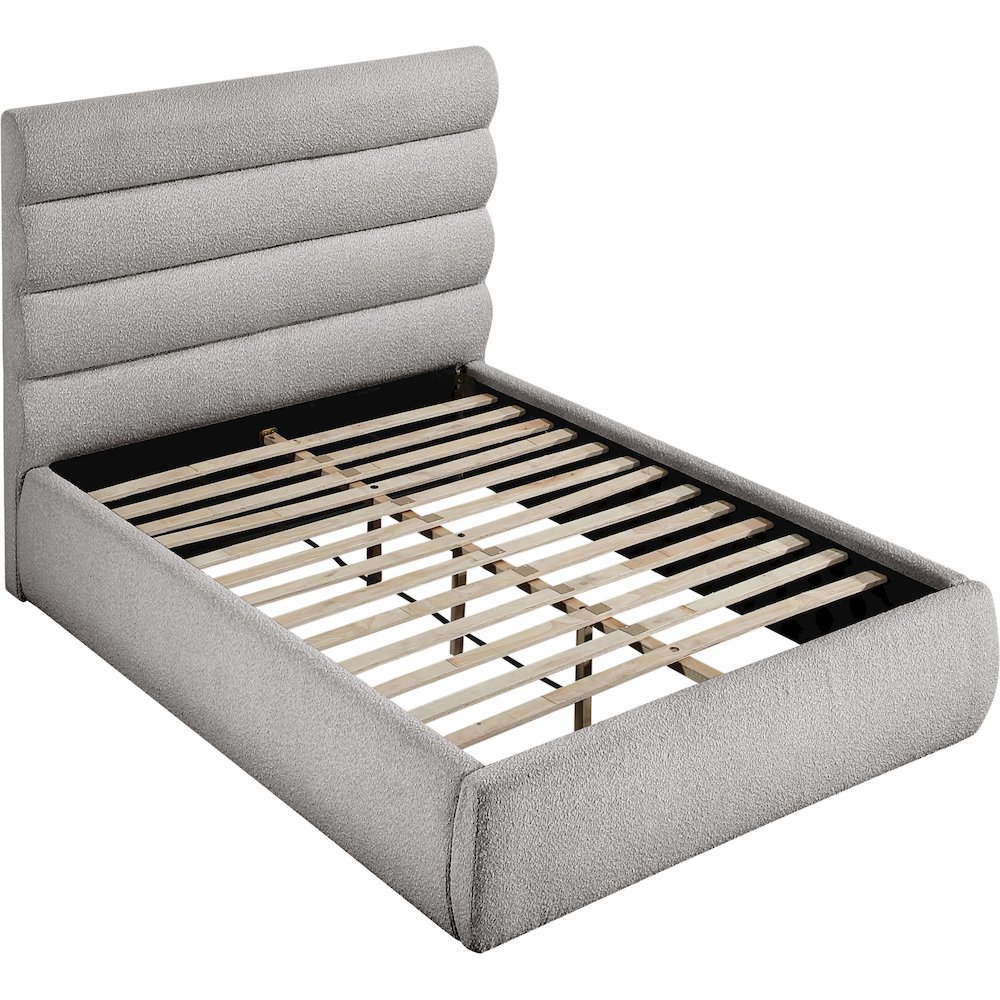 Adam Taupe Boucle Fabric Full Bed. Picture 5