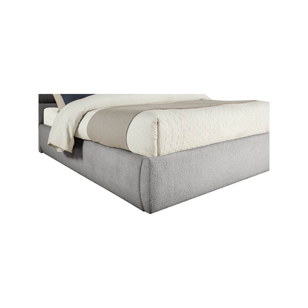 Adam Taupe Boucle Fabric Queen Bed. Picture 6