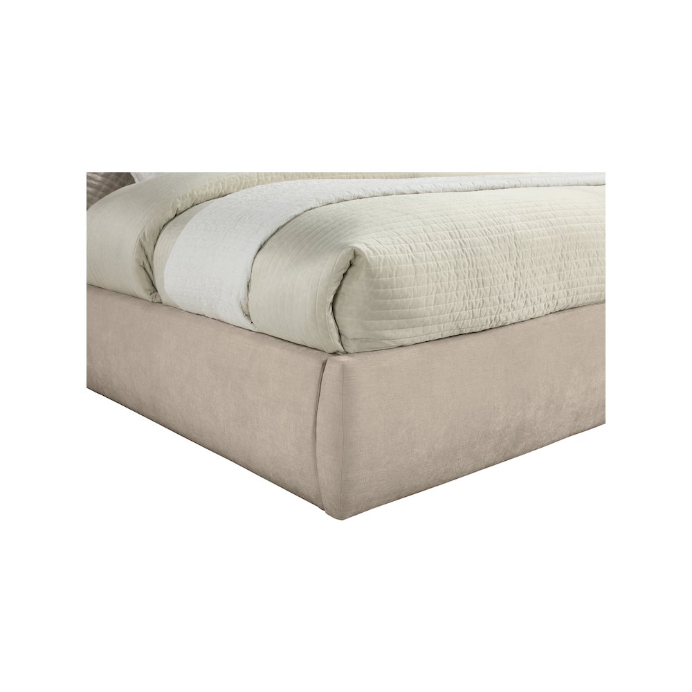 Adam Beige Chenille Fabric King Bed. Picture 5