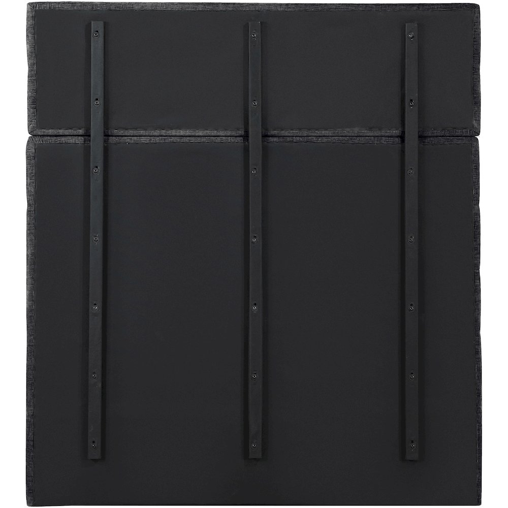 Adam Black Chenille Fabric Full Bed. Picture 4