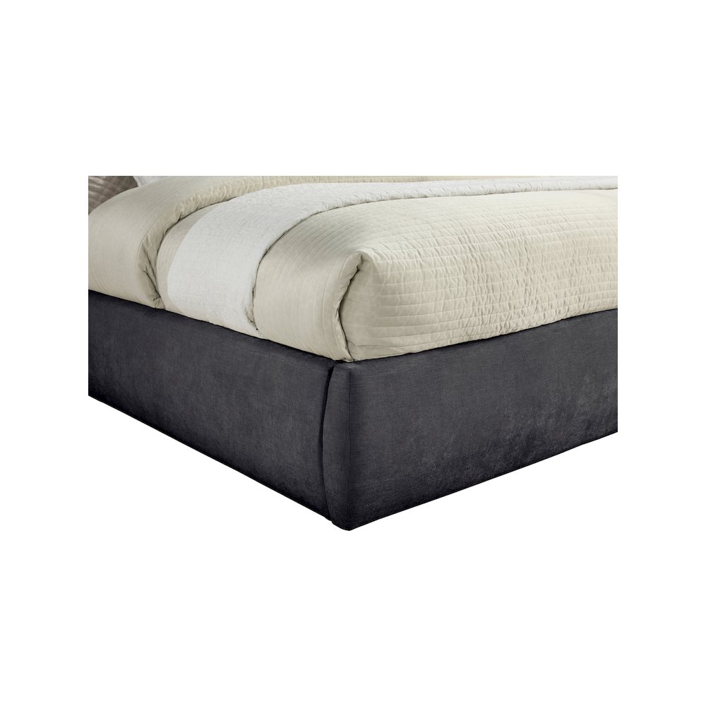 Adam Black Chenille Fabric King Bed. Picture 5