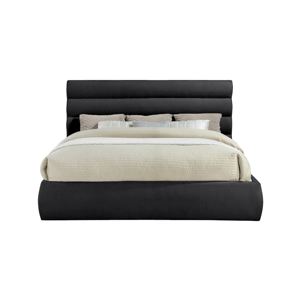 Adam Black Chenille Fabric King Bed. Picture 2