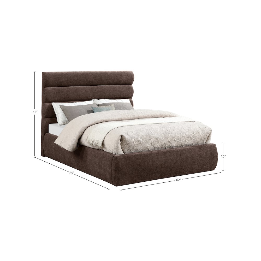 Adam Brown Chenille Fabric Full Bed. Picture 8