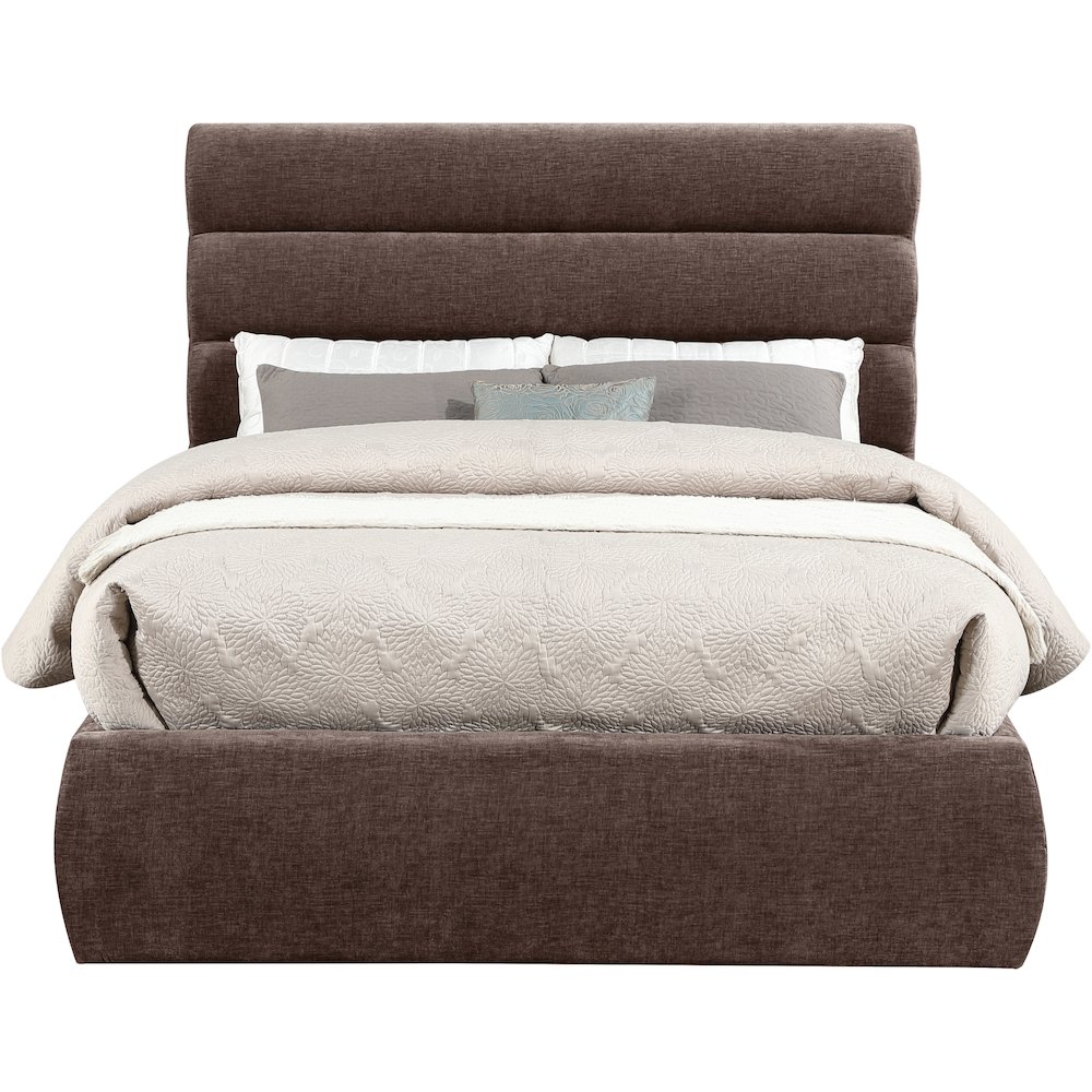 Adam Brown Chenille Fabric Full Bed. Picture 2