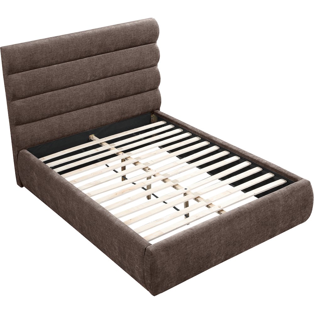 Adam Brown Chenille Fabric Full Bed. Picture 6