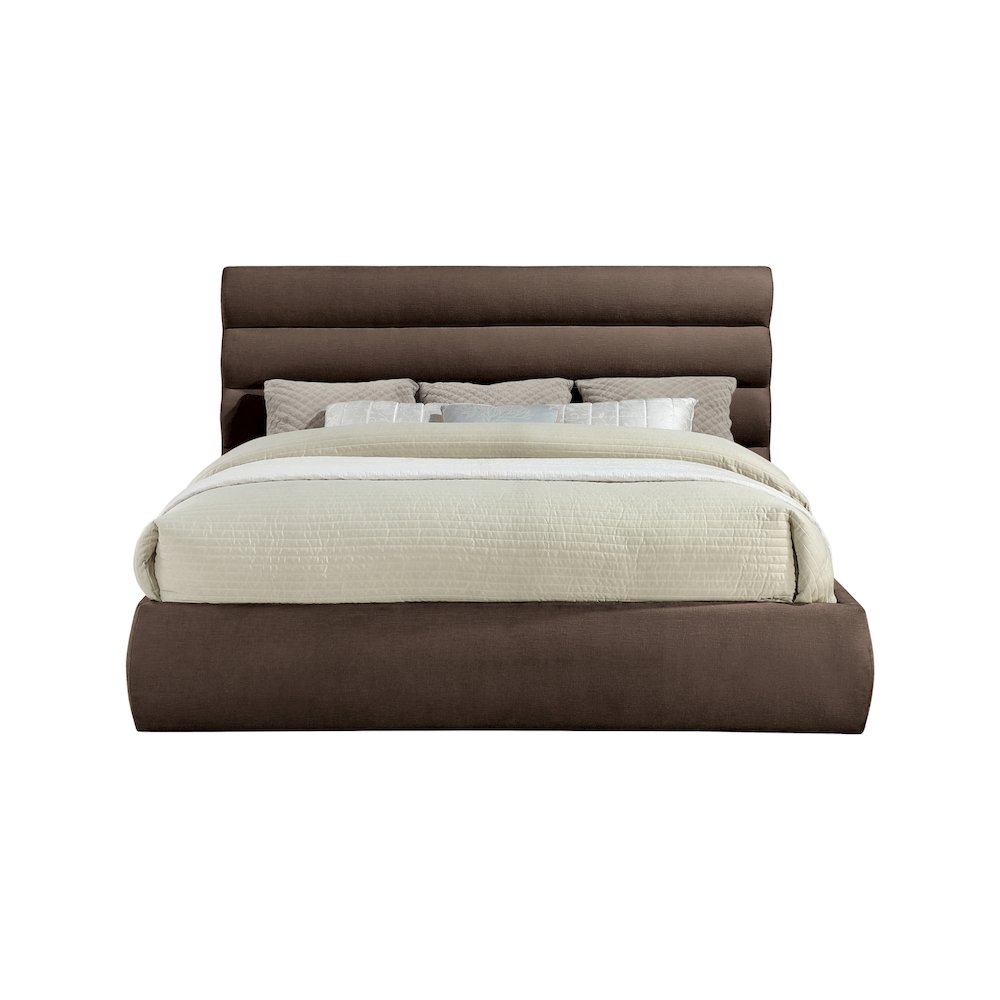 Adam Brown Chenille Fabric King Bed. Picture 2