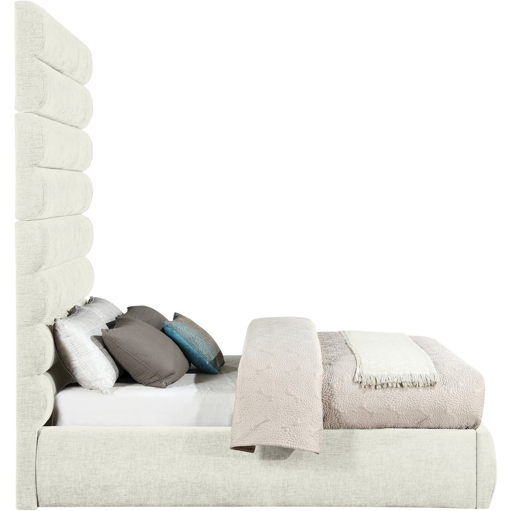 Adam Cream Chenille Fabric Full Bed. Picture 3