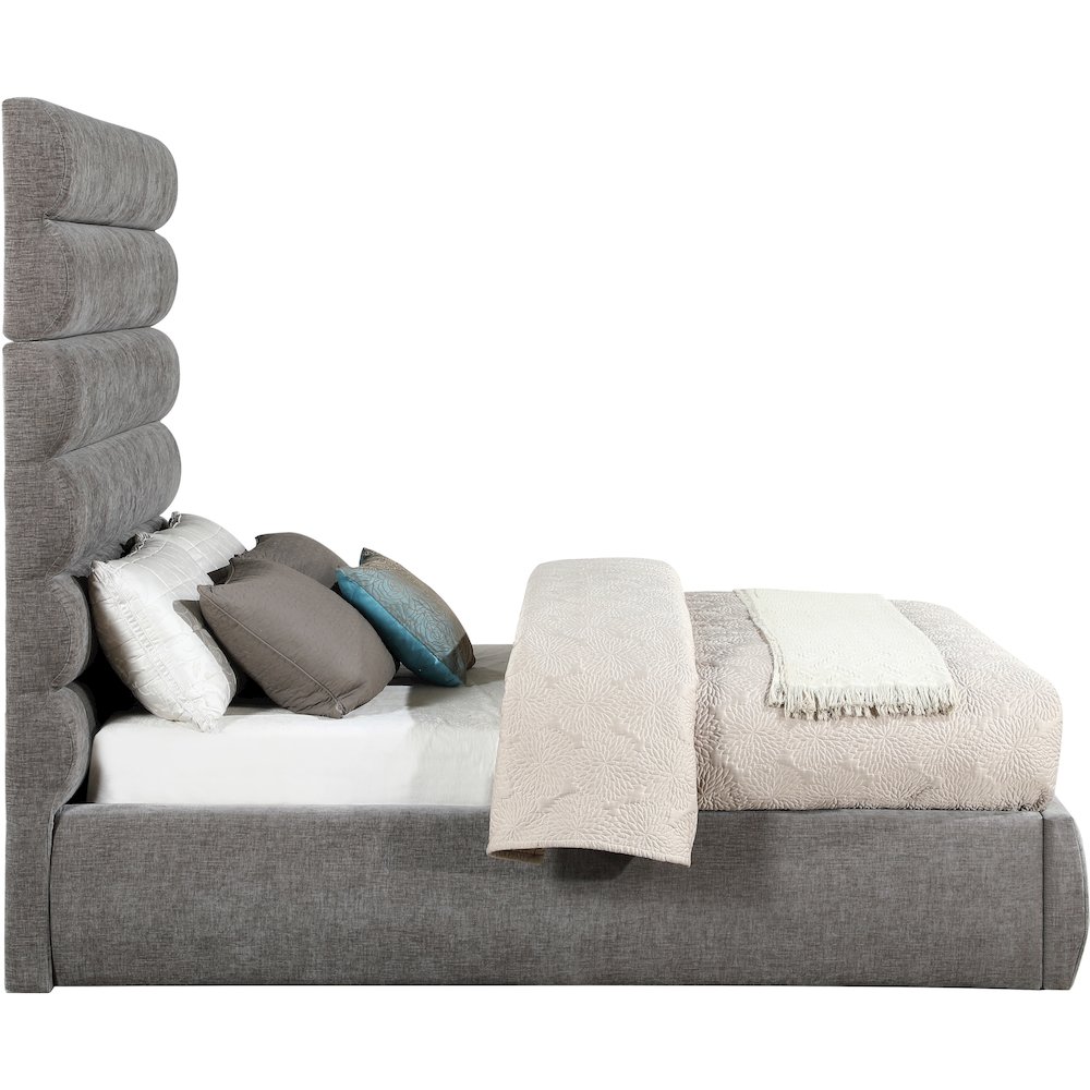 Adam Grey Chenille Fabric Full Bed. Picture 3