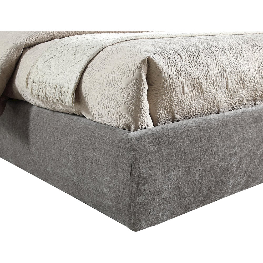 Adam Grey Chenille Fabric Full Bed. Picture 5