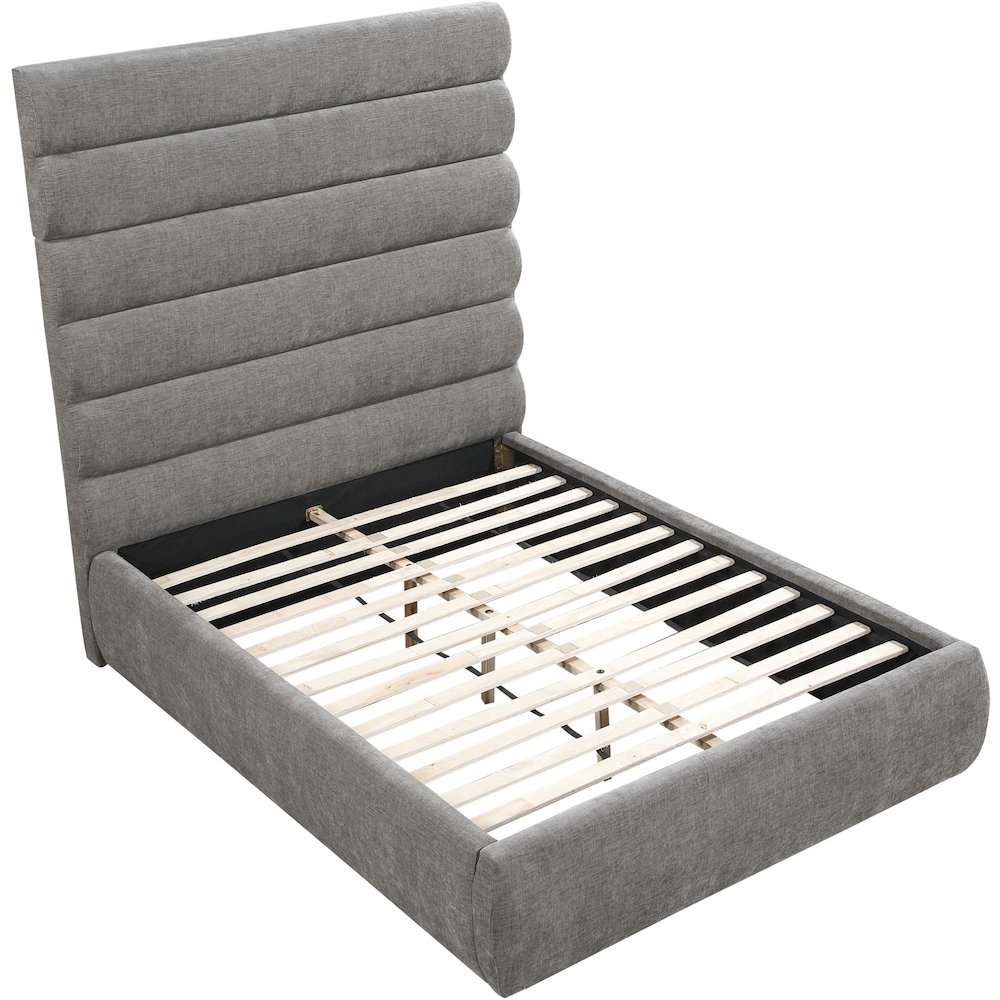 Adam Grey Chenille Fabric Full Bed. Picture 6