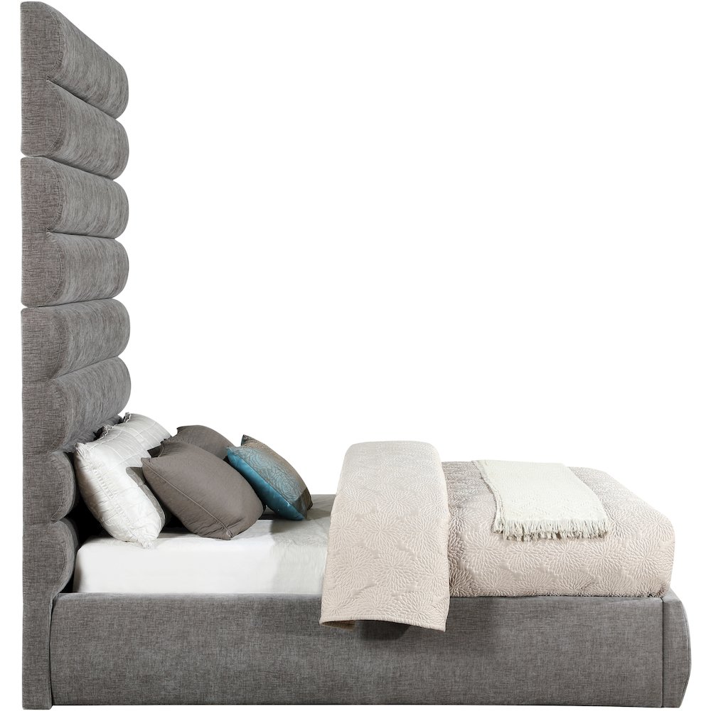 Adam Grey Chenille Fabric Full Bed. Picture 3