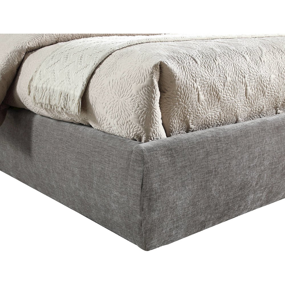 Adam Grey Chenille Fabric Full Bed. Picture 5