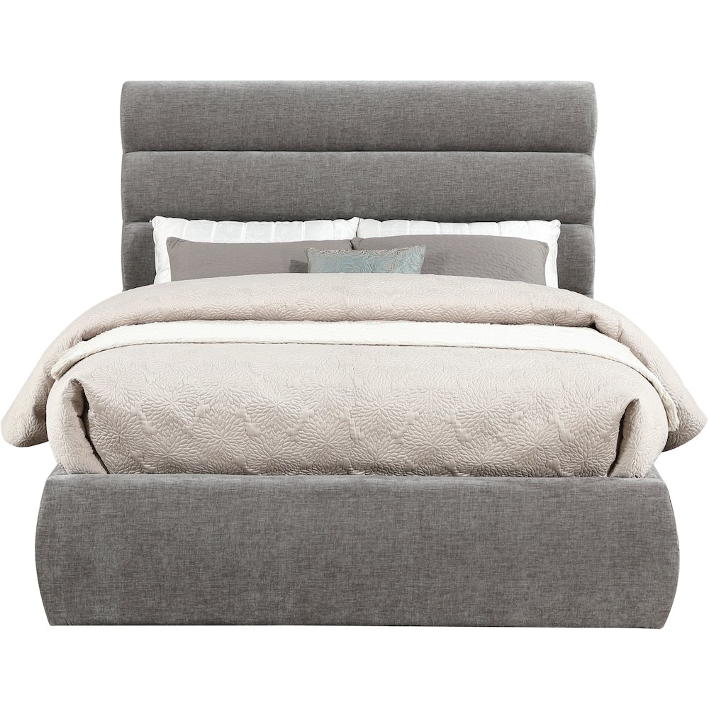 Adam Grey Chenille Fabric Full Bed. Picture 2