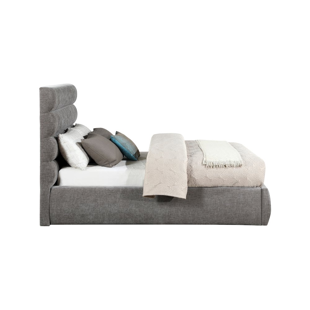 Adam Grey Chenille Fabric Full Bed. Picture 3