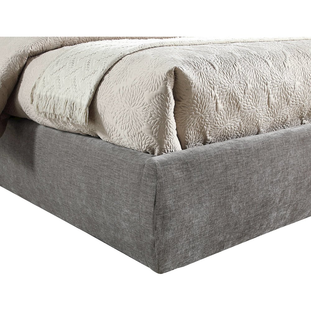 Adam Grey Chenille Fabric Full Bed. Picture 5