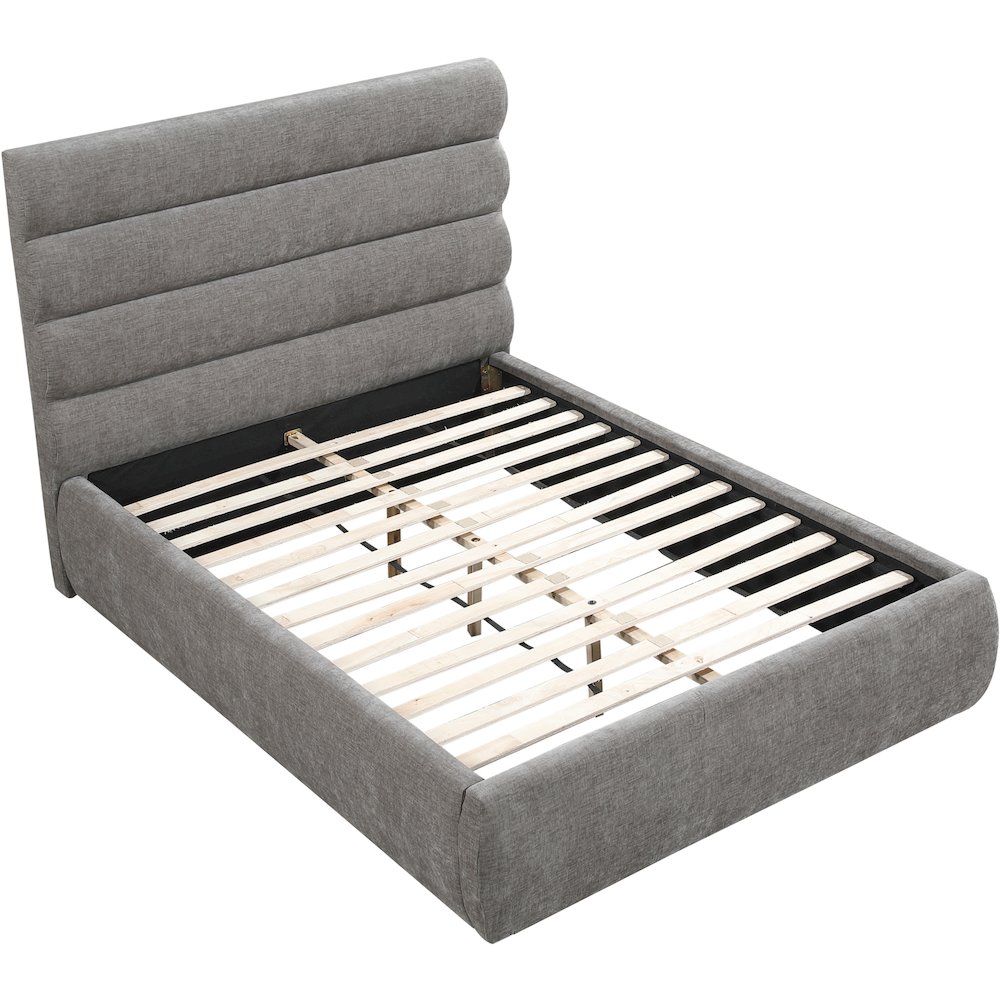 Adam Grey Chenille Fabric Full Bed. Picture 6