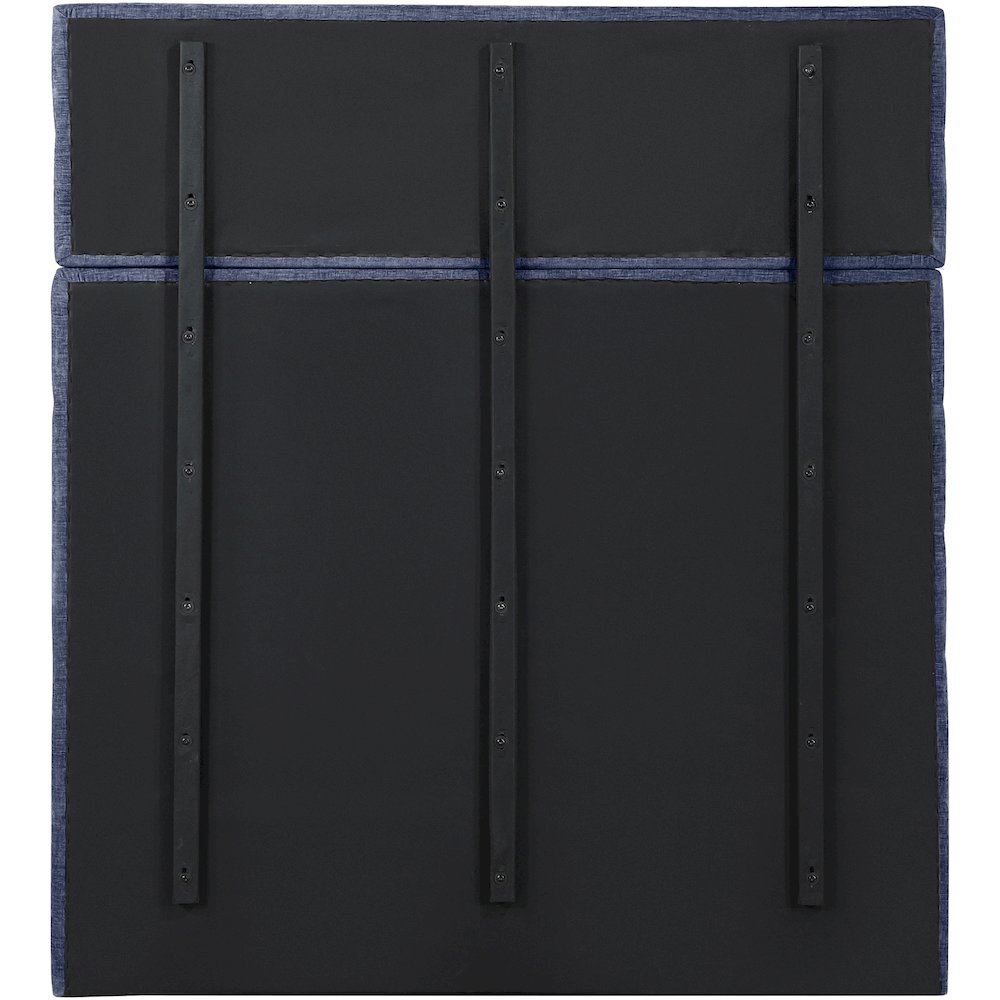 Adam Navy Chenille Fabric Full Bed. Picture 4