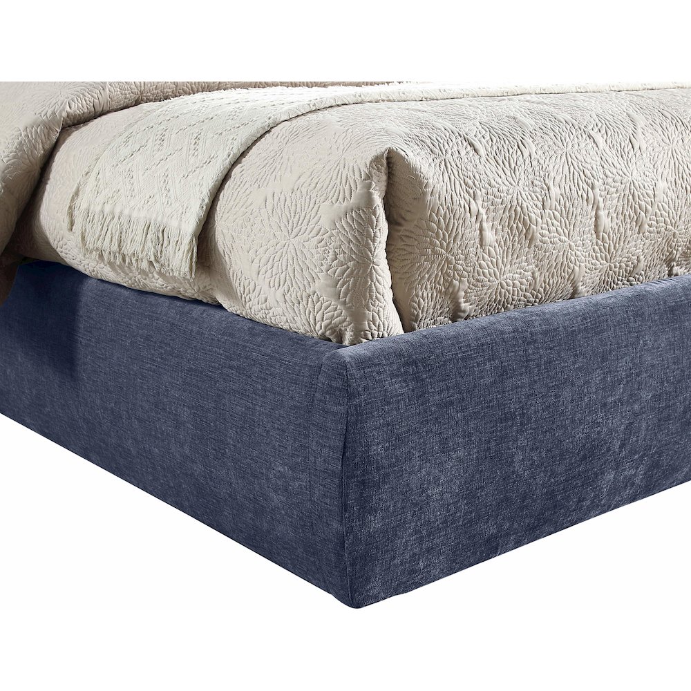 Adam Navy Chenille Fabric Full Bed. Picture 5