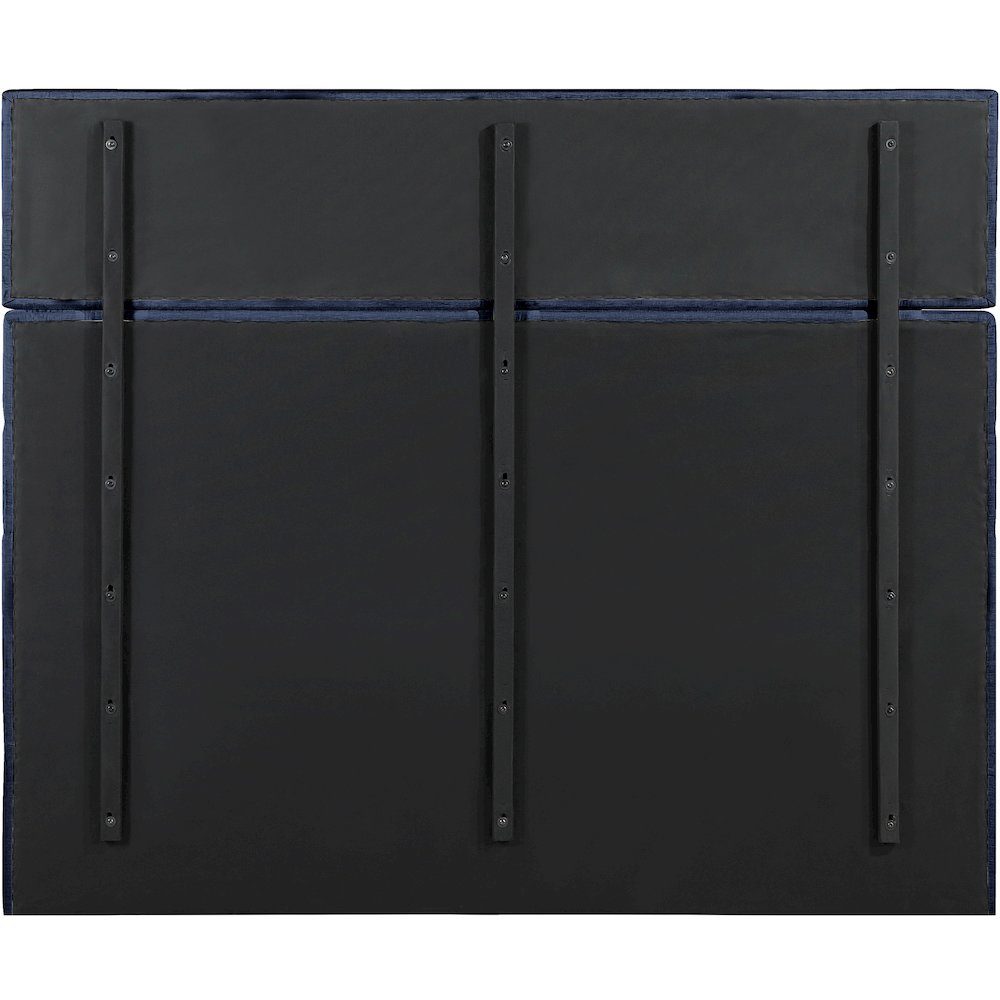 Adam Navy Chenille Fabric King Bed. Picture 4