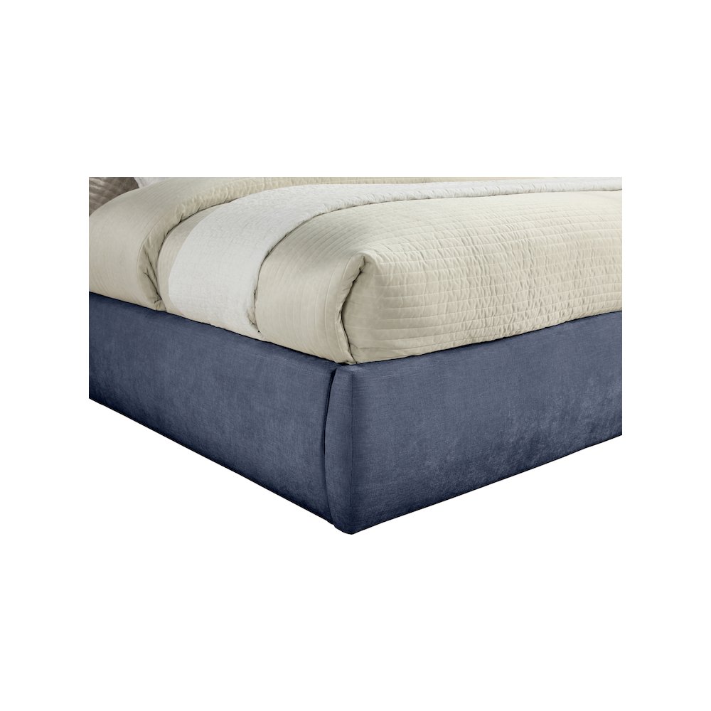 Adam Navy Chenille Fabric King Bed. Picture 5