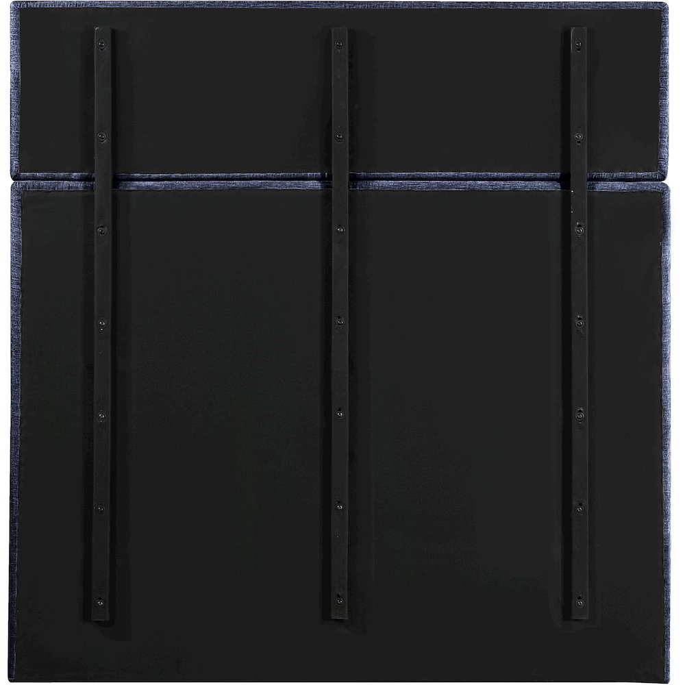 Adam Navy Chenille Fabric Queen Bed. Picture 4