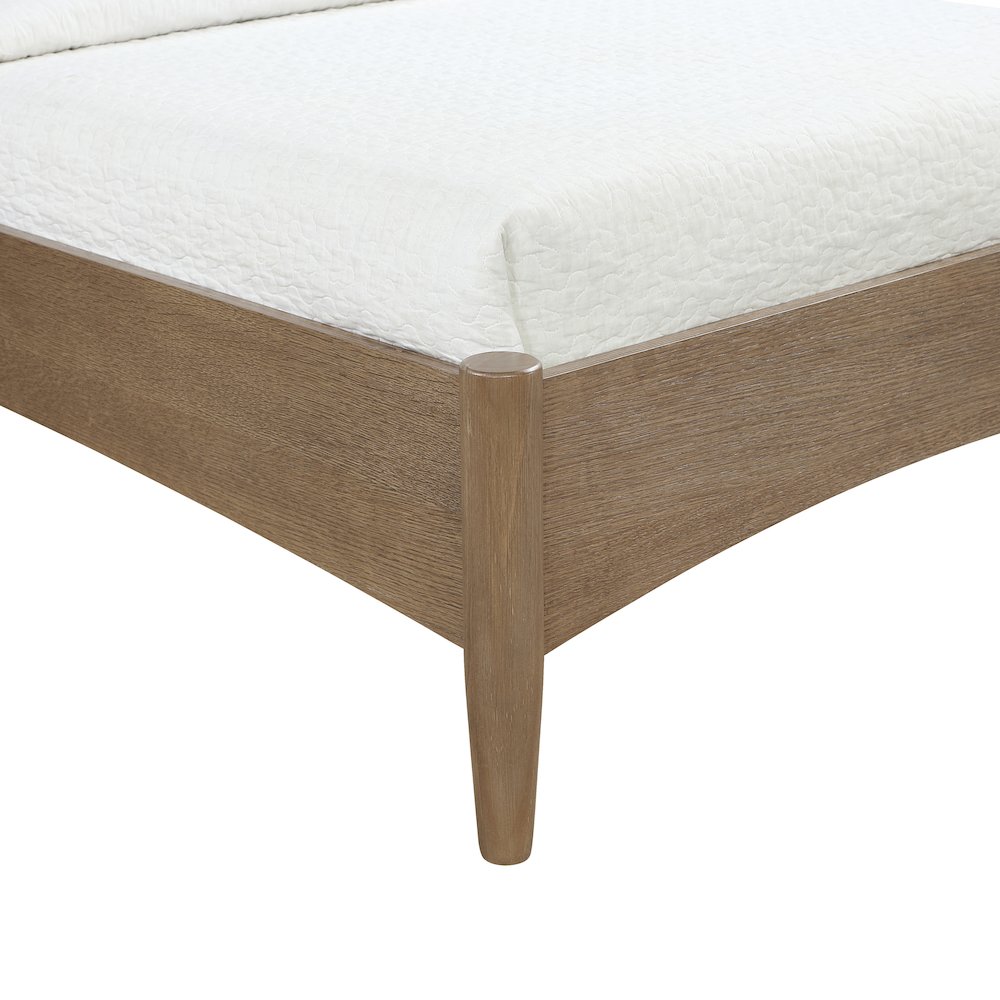 Santos Brown Vegan Leather Headboard And Wood Twin Bed. Picture 5