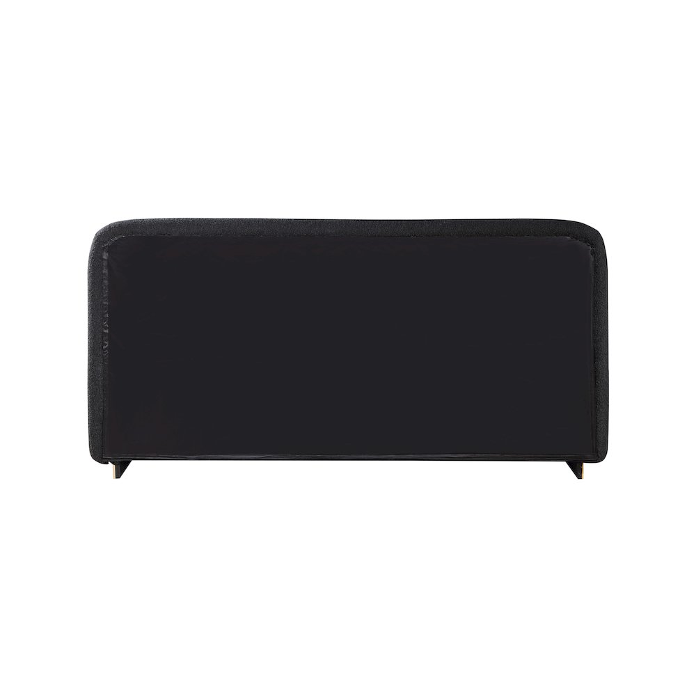 Rigby Black Boucle Fabric Queen Bed. Picture 4