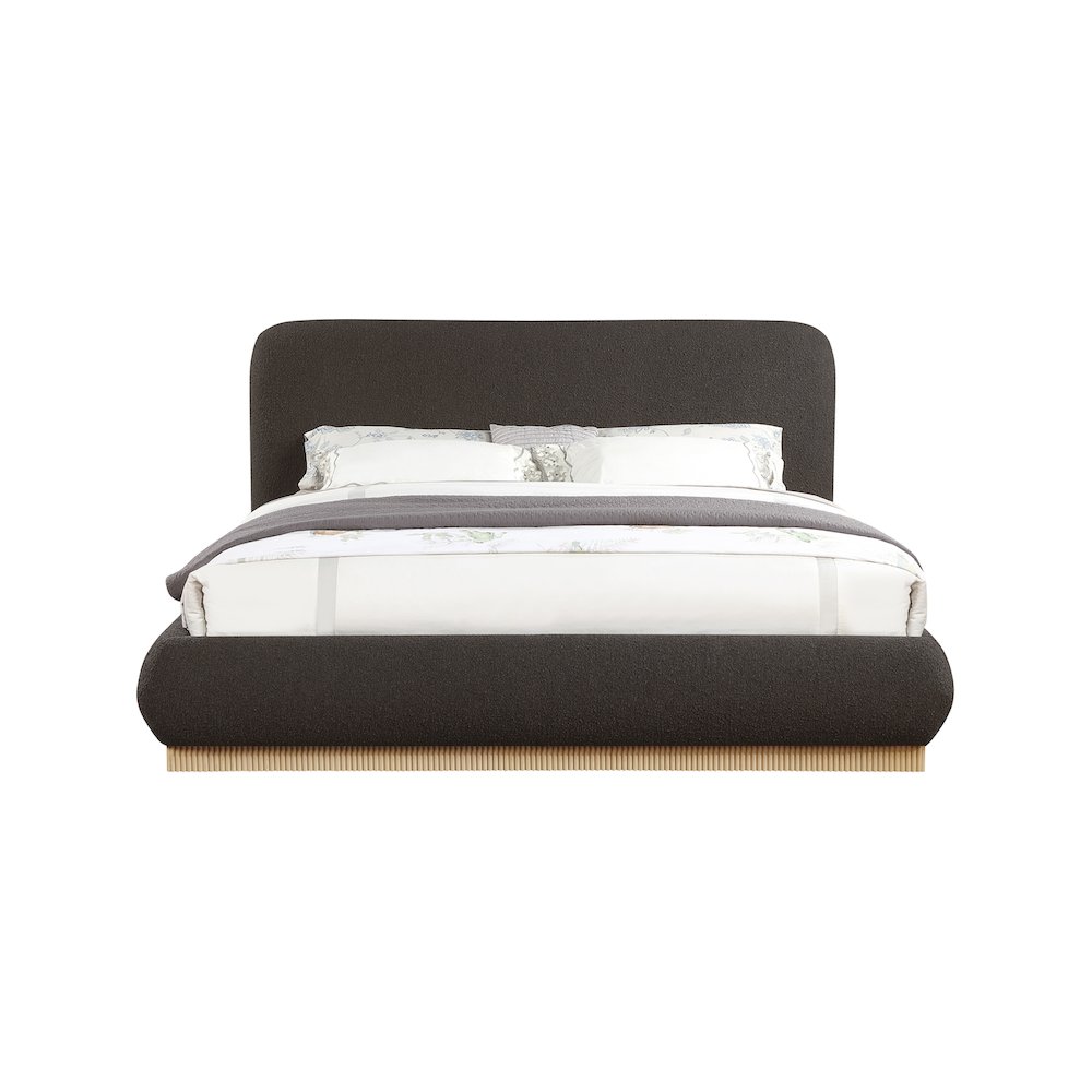 Rigby Brown Boucle Fabric Queen Bed. Picture 2