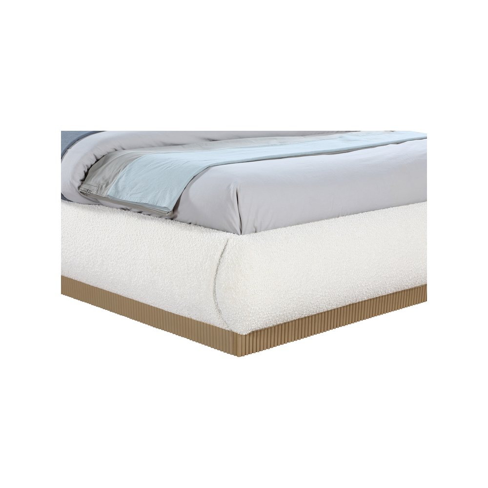 Rigby Cream Boucle Fabric Queen Bed. Picture 5