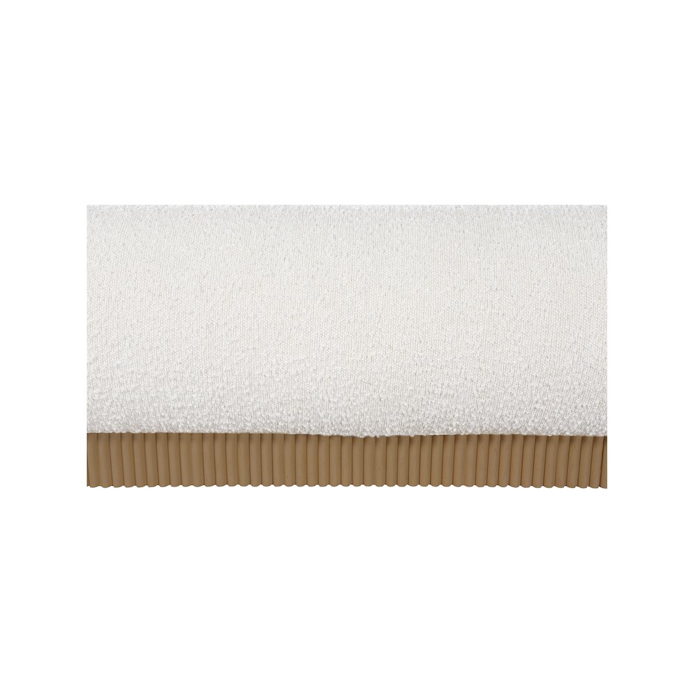 Rigby Cream Boucle Fabric Queen Bed. Picture 7