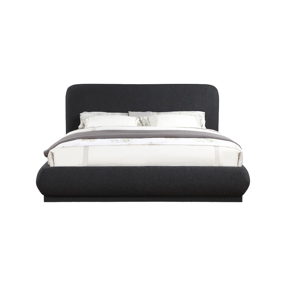 Rigby Black Boucle Fabric King Bed. Picture 2