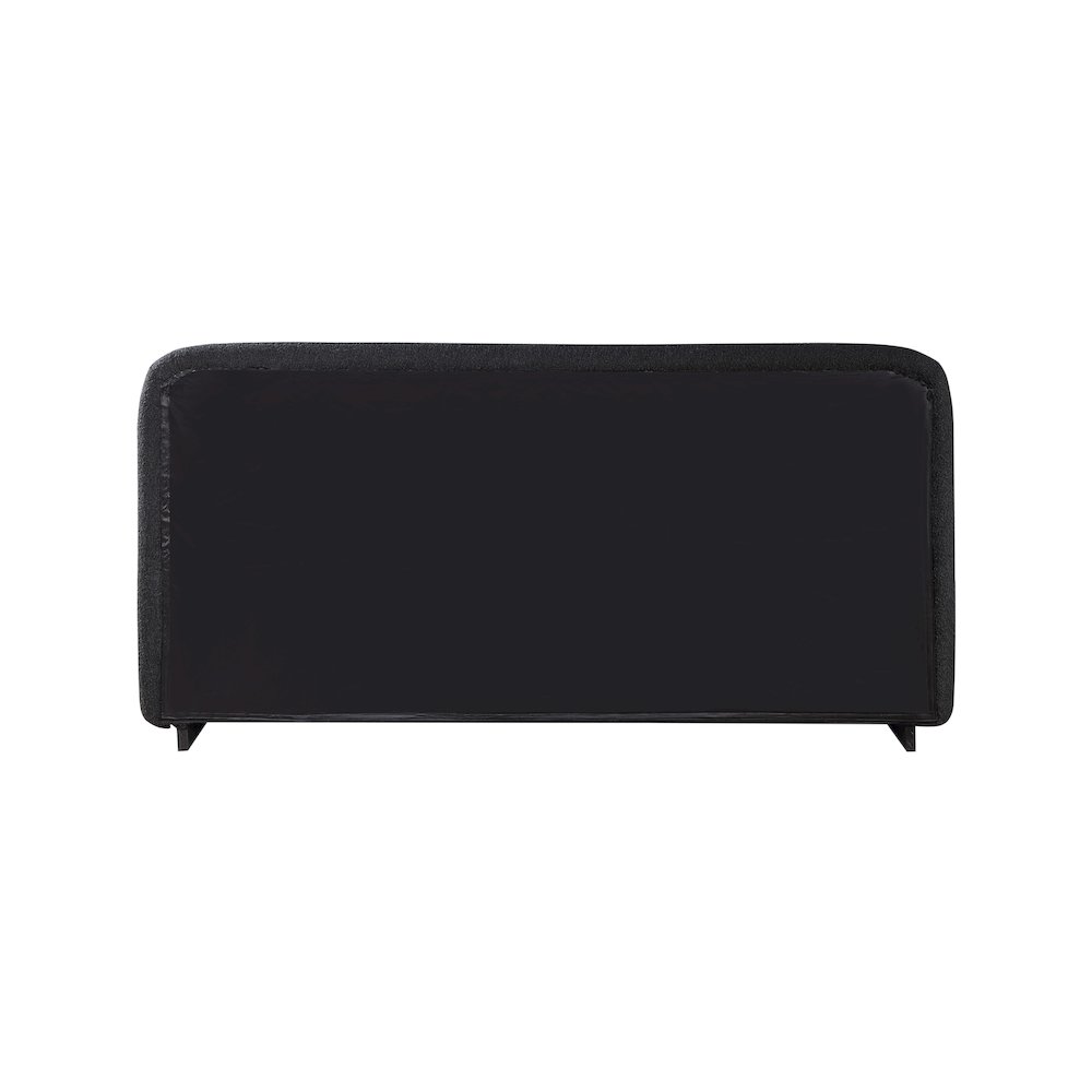 Rigby Black Boucle Fabric Queen Bed. Picture 4