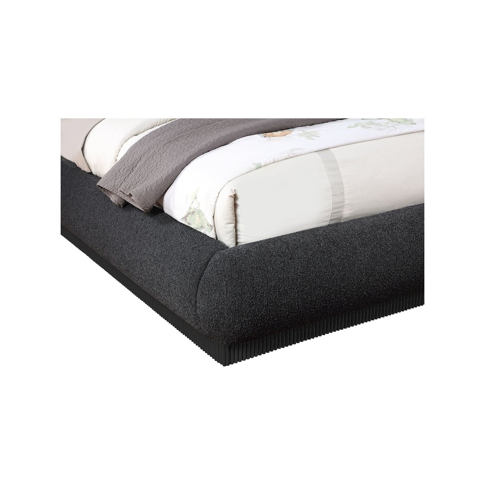 Rigby Black Boucle Fabric Queen Bed. Picture 5