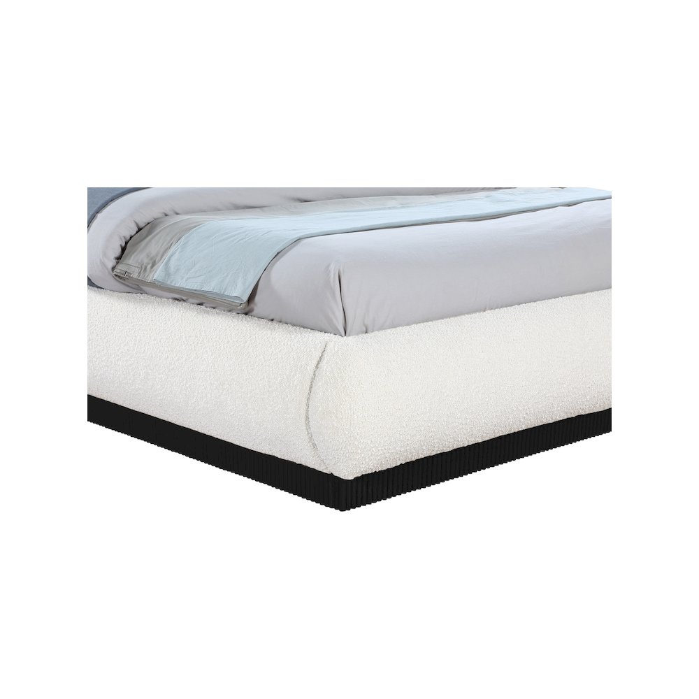 Rigby Cream Boucle Fabric Queen Bed. Picture 5