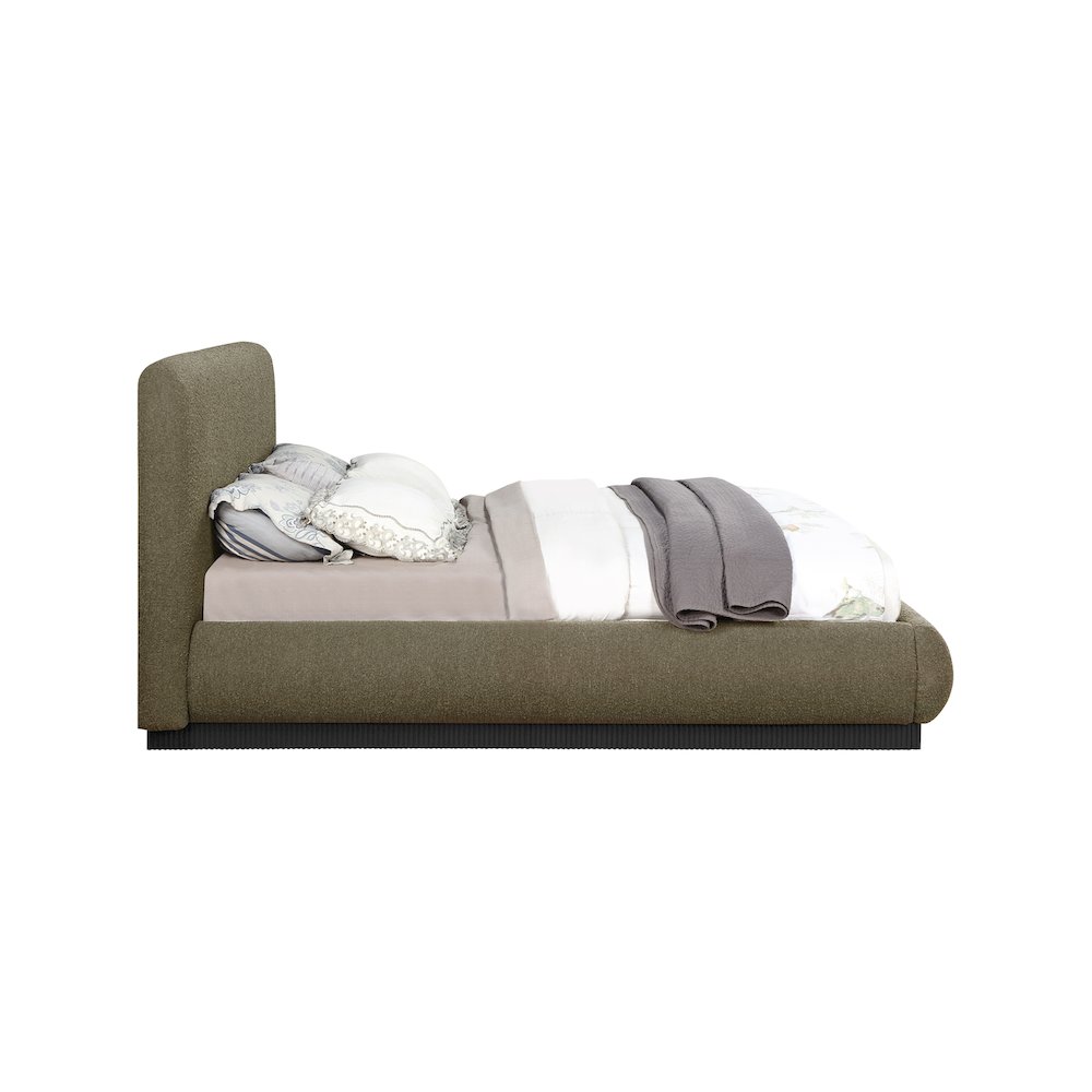 Rigby Olive Boucle Fabric King Bed. Picture 3