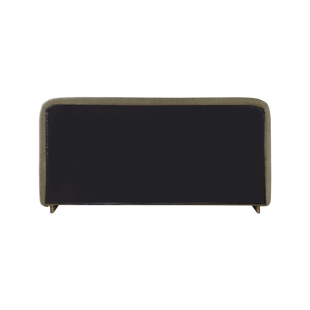 Rigby Olive Boucle Fabric Queen Bed. Picture 4