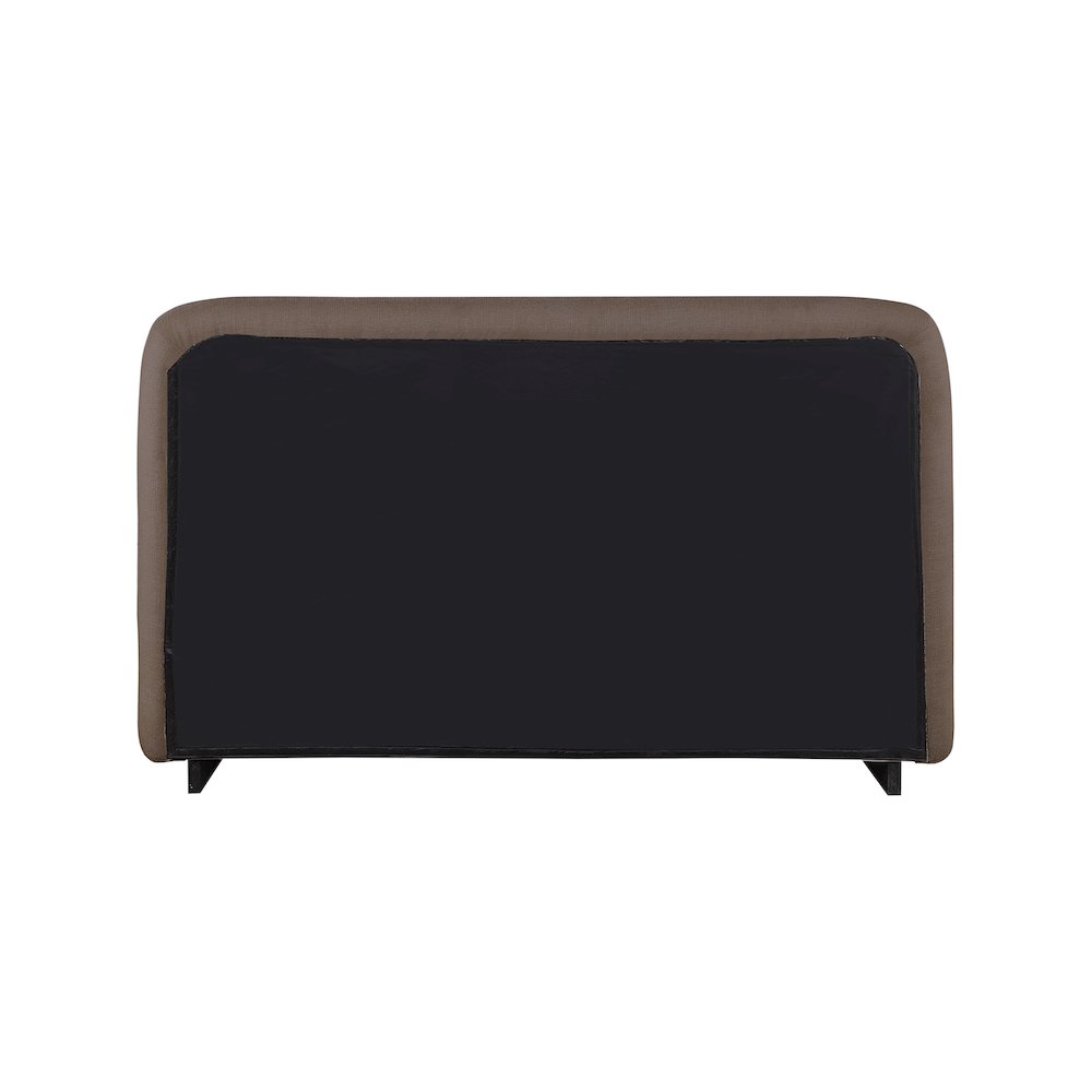 Rigby Brown Linen Textured Fabric King Bed. Picture 4