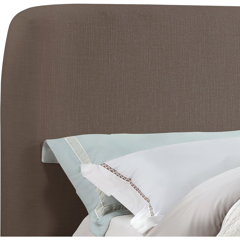 Rigby Brown Linen Textured Fabric King Bed. Picture 7