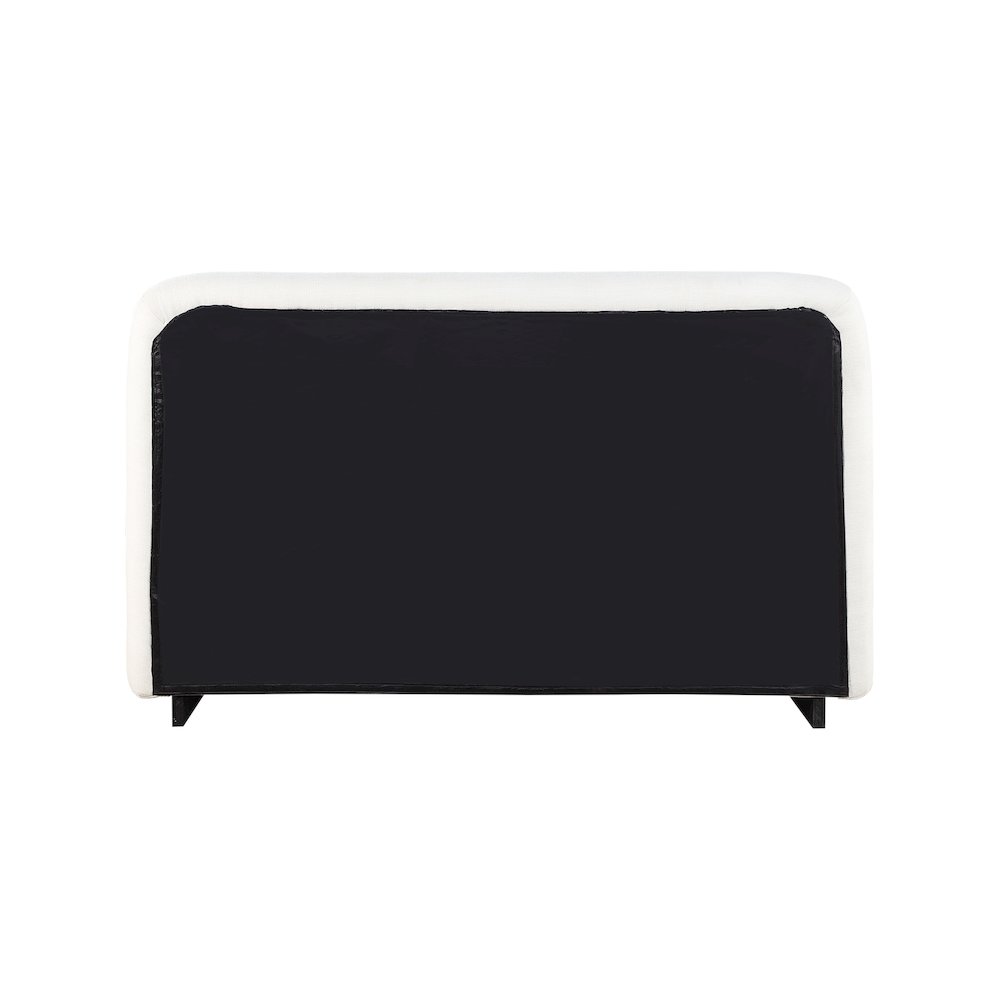 Rigby Cream Linen Textured Fabric King Bed. Picture 4