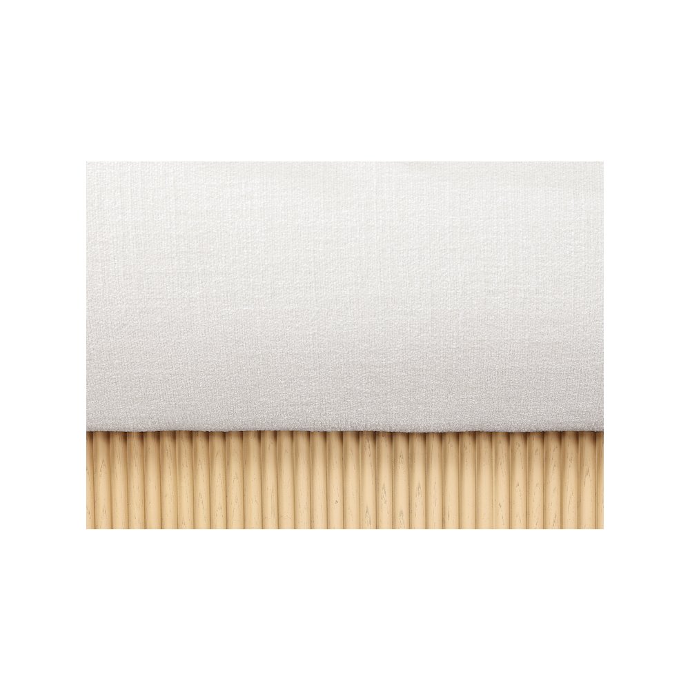 Rigby Cream Linen Textured Fabric King Bed. Picture 5