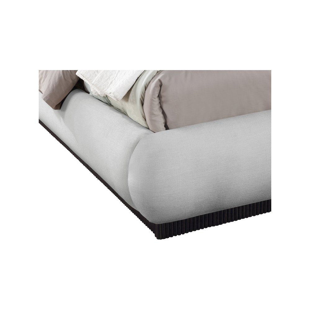 Rigby Grey Linen Textured Fabric King Bed. Picture 6