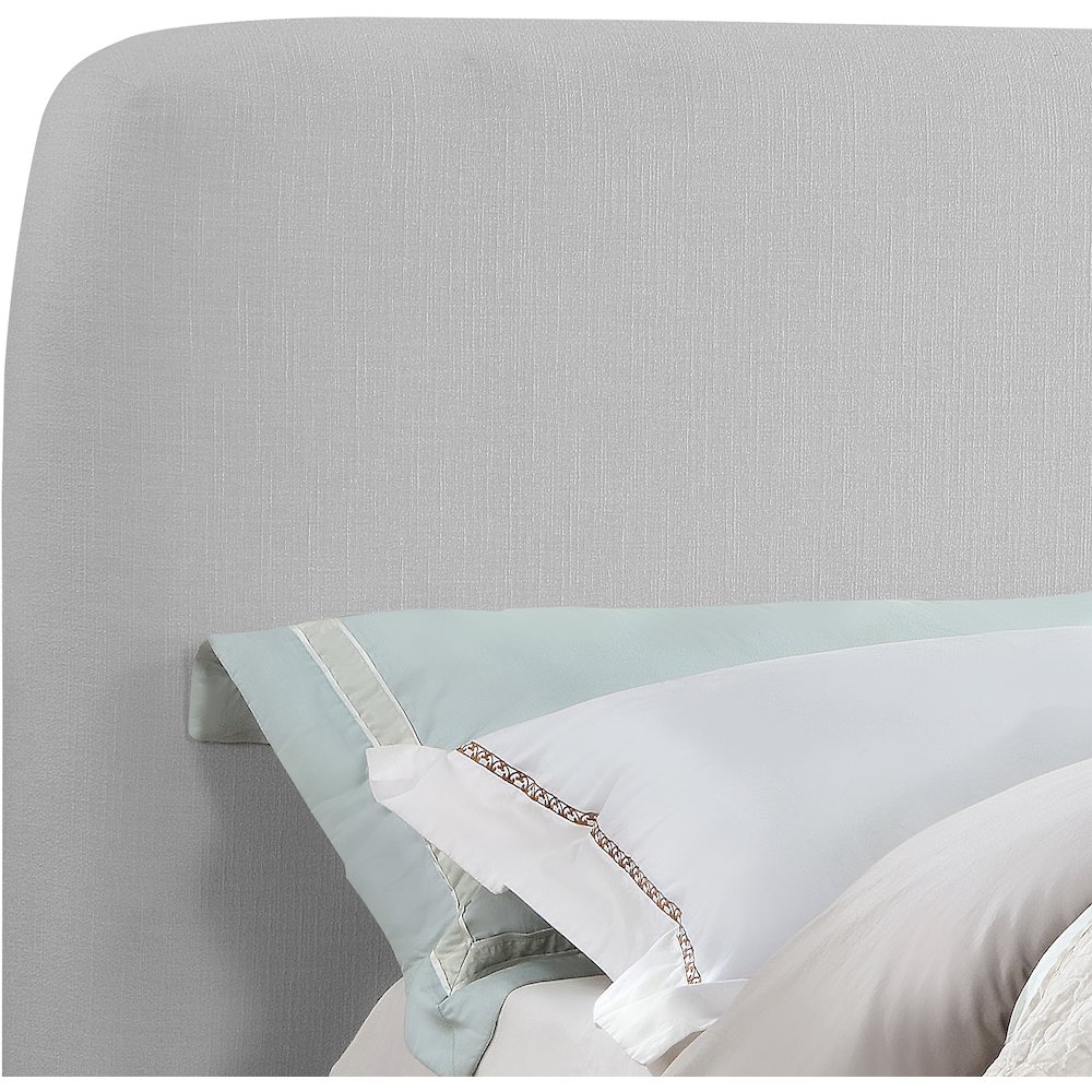 Rigby Grey Linen Textured Fabric King Bed. Picture 7