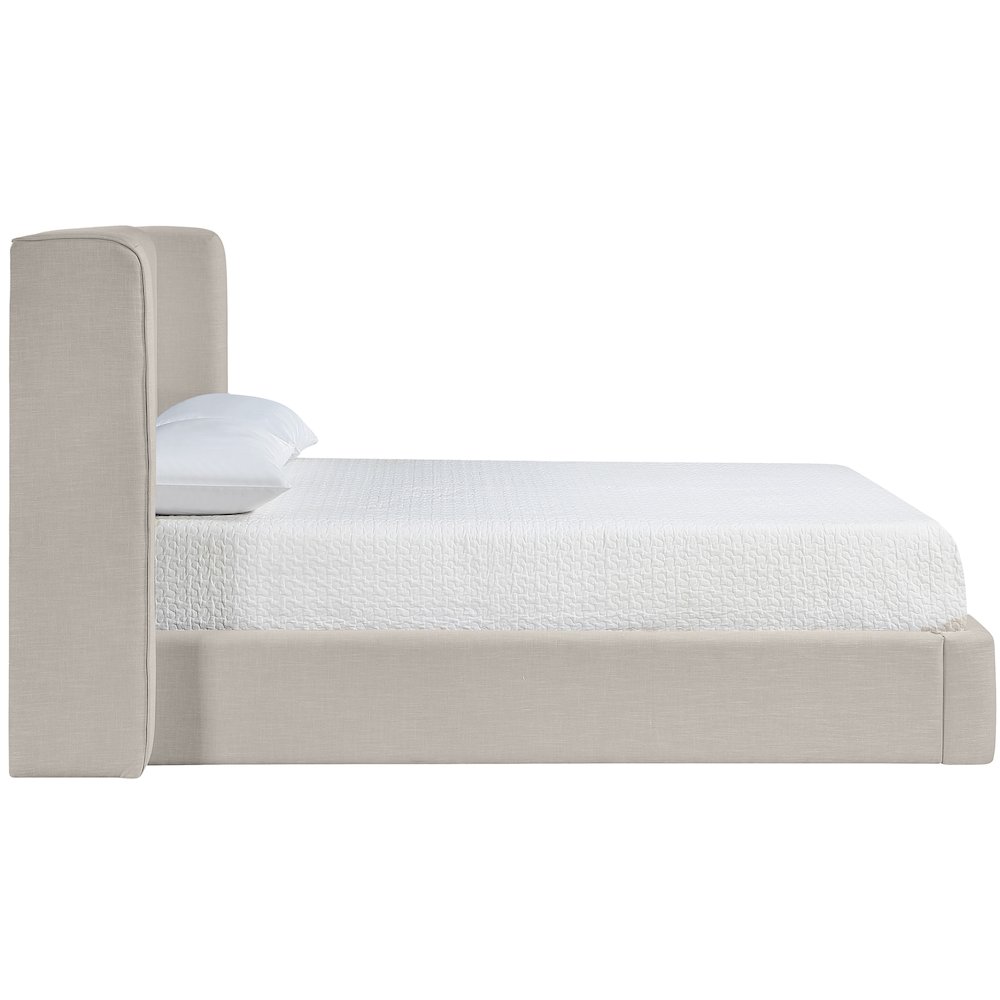 Kendall Beige Linen Textured Fabric Upholstered Full Bed. Picture 8