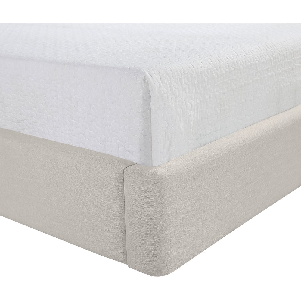 Kendall Beige Linen Textured Fabric Upholstered Queen Bed. Picture 6