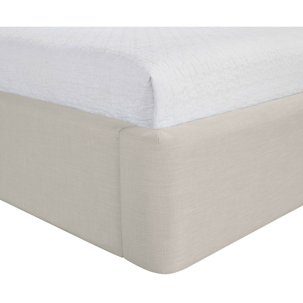 Kendall Beige Linen Textured Fabric Upholstered Twin Bed. Picture 6