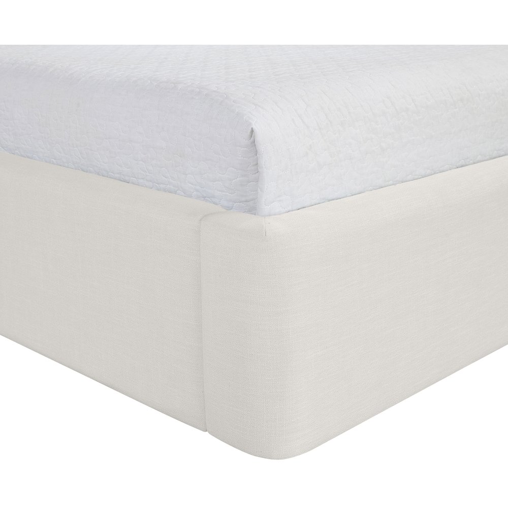 Kendall Cream Linen Textured Fabric Upholstered Full Bed. Picture 6