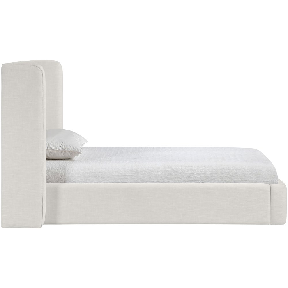 Kendall Cream Linen Textured Fabric Upholstered Twin Bed. Picture 8