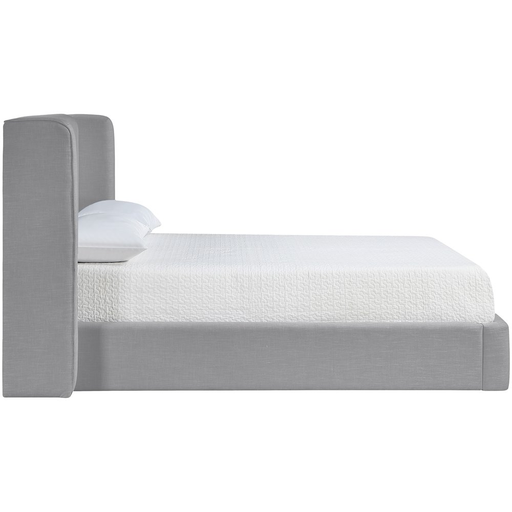 Kendall Grey Linen Textured Fabric Upholstered Full Bed. Picture 8