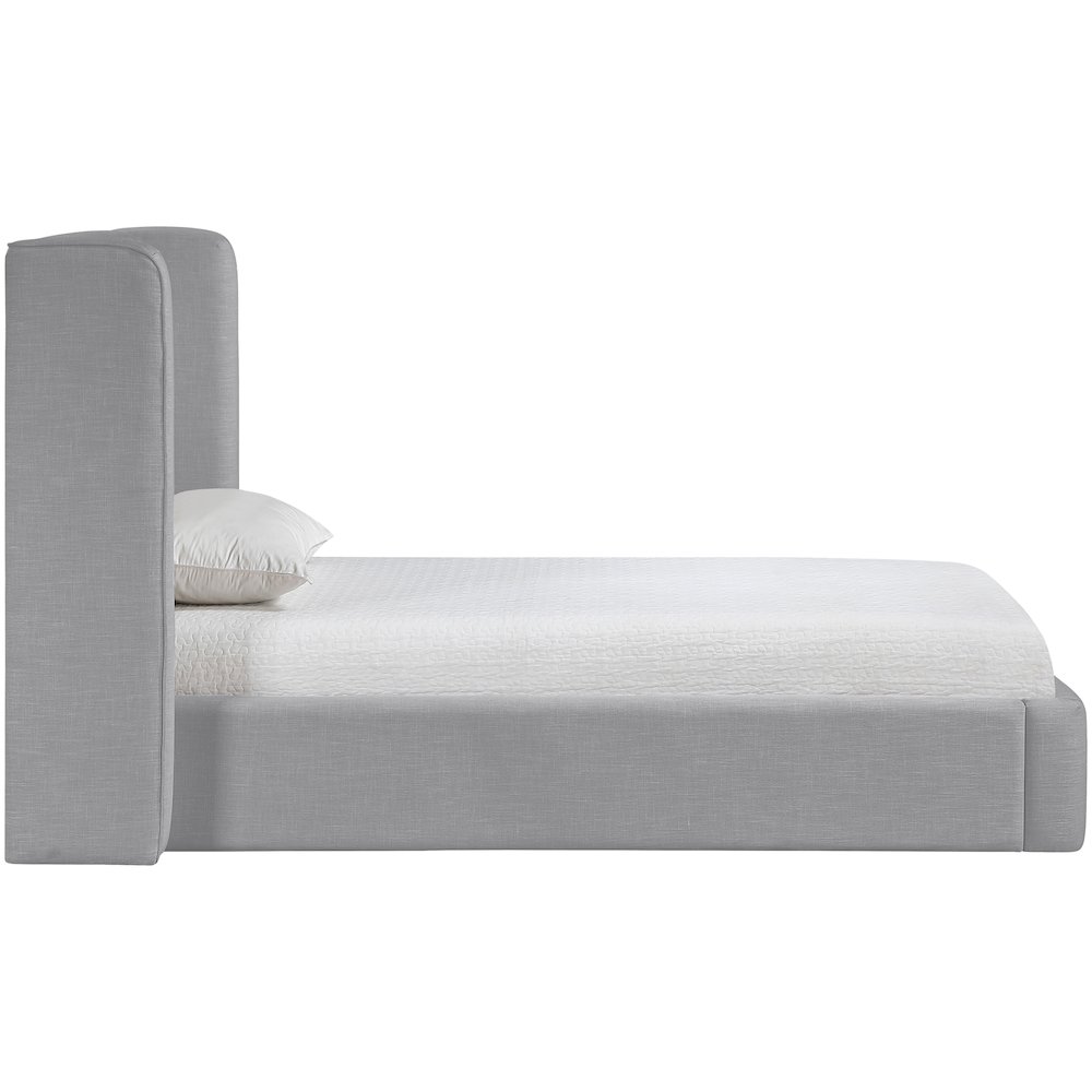 Kendall Grey Linen Textured Fabric Upholstered Twin Bed. Picture 8