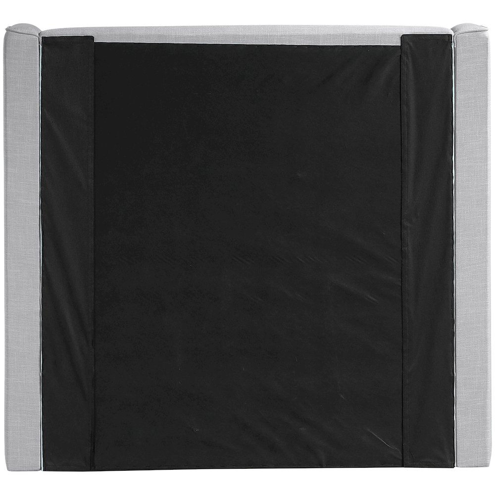 Kendall Grey Linen Textured Fabric Upholstered Twin Bed. Picture 3